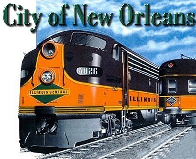 Album cover art for "The City of New Orleans" by Arlo Guthrie