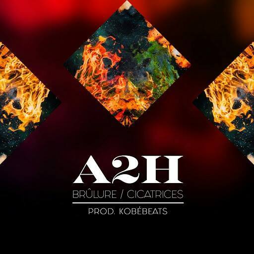 Album cover art for "Brûlure / Cicatrices" by A2H