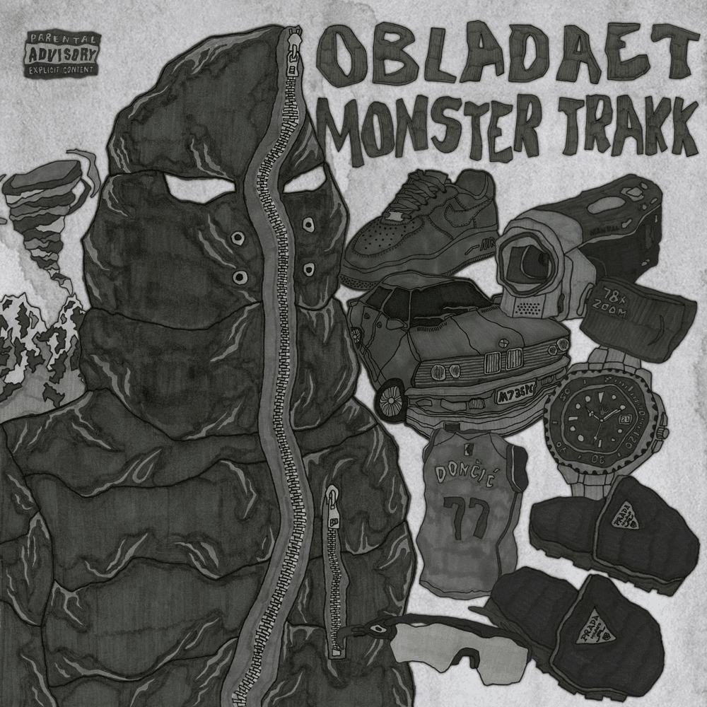 Album cover art for "MONSTER TRAKK" by OBLADAET