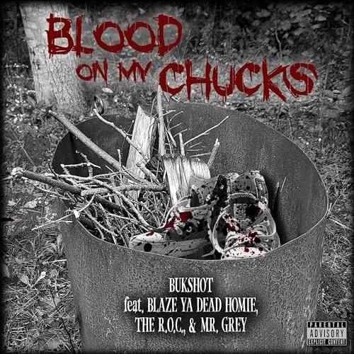Album cover art for "Blood on My Chucks" by Bukshot & Mr. Grey & Zodiac Mprint
