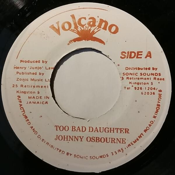 Album cover art for "Two Bad Daughter" by Johnny Osbourne