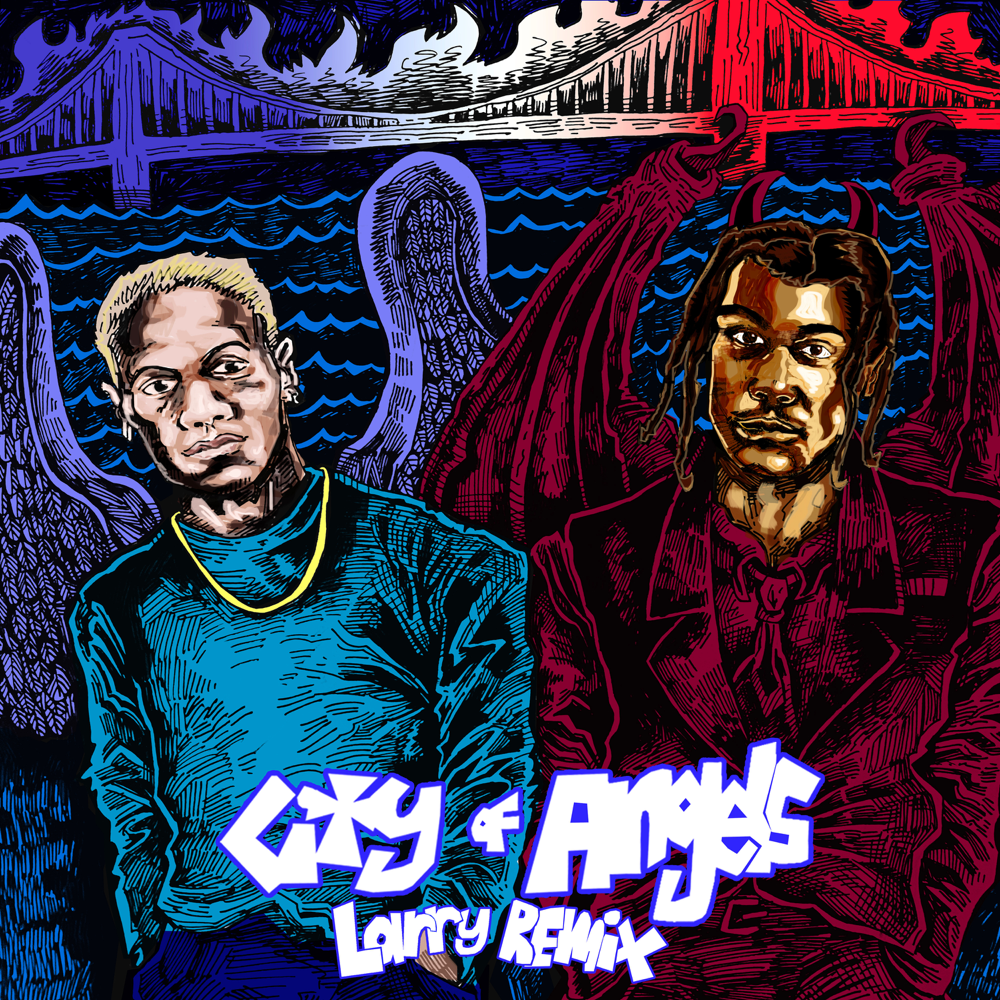 Album cover art for "CITY OF ANGELS (Larry Remix)" by 24kGoldn & Larry