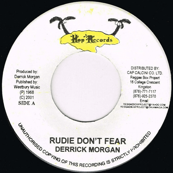 Album cover art for "Rudies Don’t Fear" by Derrick Morgan