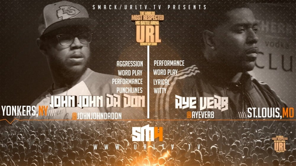 Album cover art for "John John Da Don vs. Aye Verb" by URLtv & Aye Verb & John John Da Don