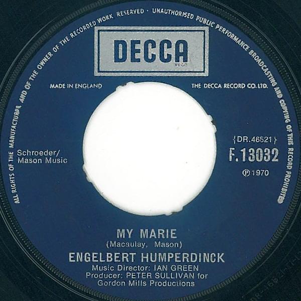 Album cover art for "My Marie" by Engelbert Humperdinck