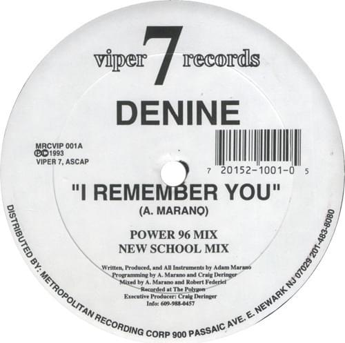 Album cover art for "I Remember You" by Denine & Collage (USA)