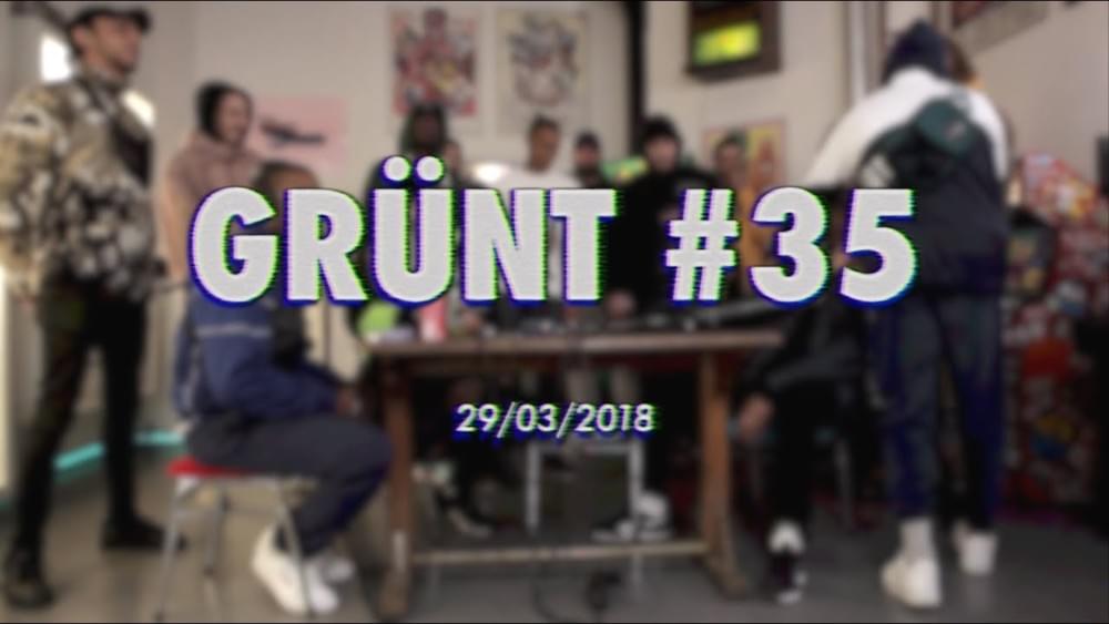 Album cover art for "Grünt #35" by Grünt & Sopico & Hash24 & Limsa d’Aulnay & STI (FRA) & Shien & Orus & Jeune Mort & Waltmann & Fa2L & Nigel4jngl & M le Maudit & Sanka & SelaS & Inspire & Bohemian Club & Foulques Nera & DojoKlub