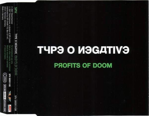 Album cover art for "The Profit of Doom" by Type O Negative