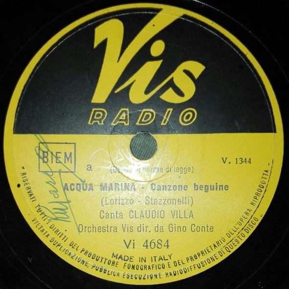Album cover art for "Acqua Marina" by Claudio Villa