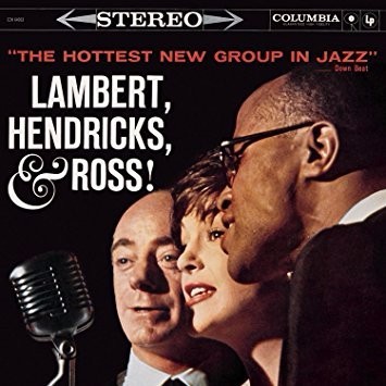 Album cover art for "Gimme That Wine" by Lambert, Hendricks, & Ross