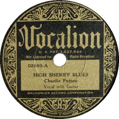 Album cover art for "High Sheriff Blues" by Charley Patton