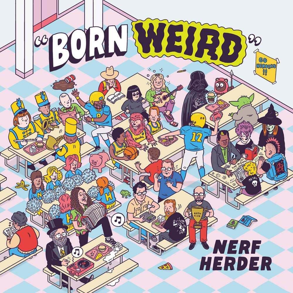 Album cover art for "Born Weird" by Nerf Herder & “Weird Al” Yankovic