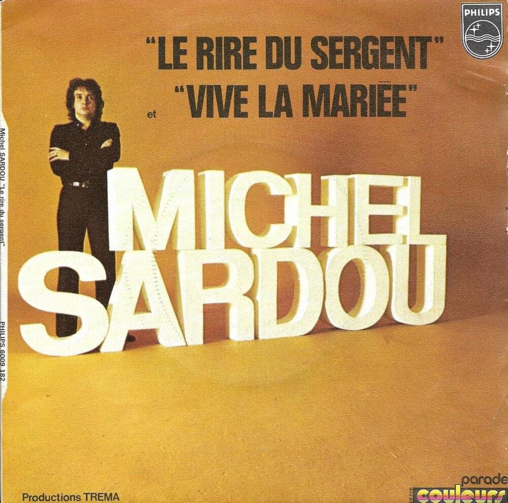 Album cover art for "Le rire du sergent" by Michel Sardou