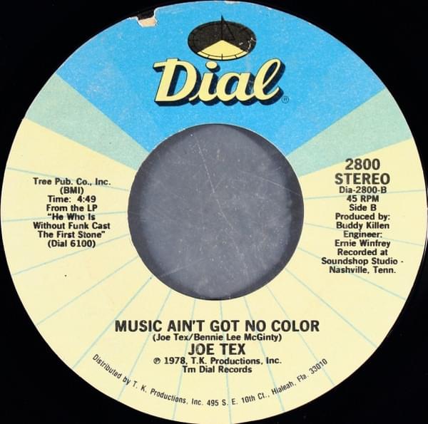 Album cover art for "Music Ain’t Got No Color" by Joe Tex