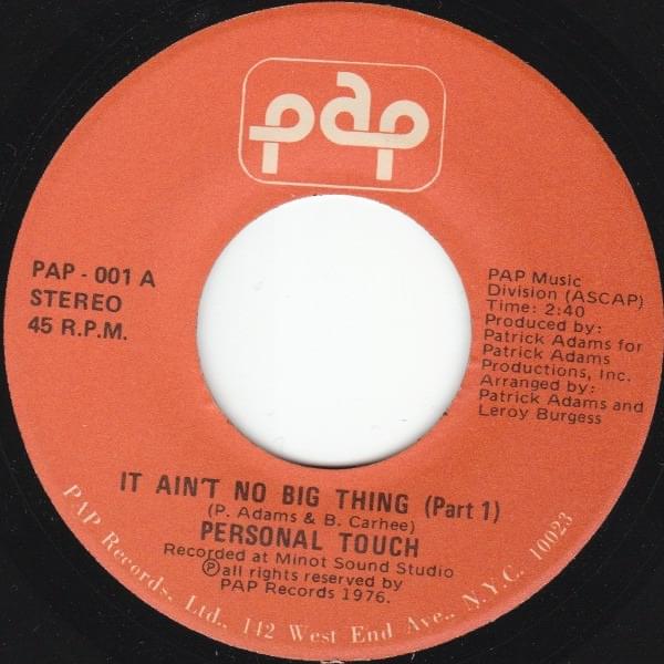 Album cover art for "It Ain’t No Big Thing" by Cloud One
