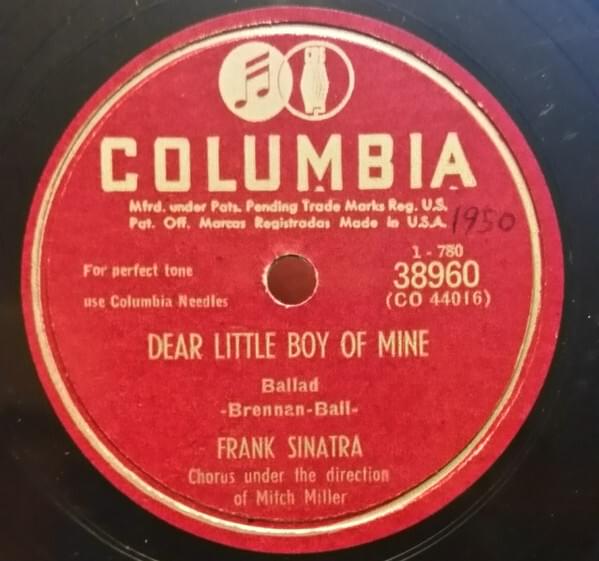Album cover art for "Dear Little Boy of Mine" by Frank Sinatra