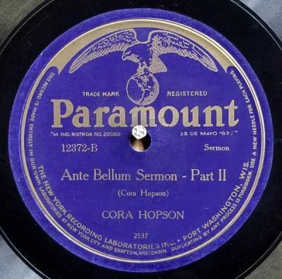 Album cover art for "Ante Bellum Sermon - Part II" by Cora Hopson