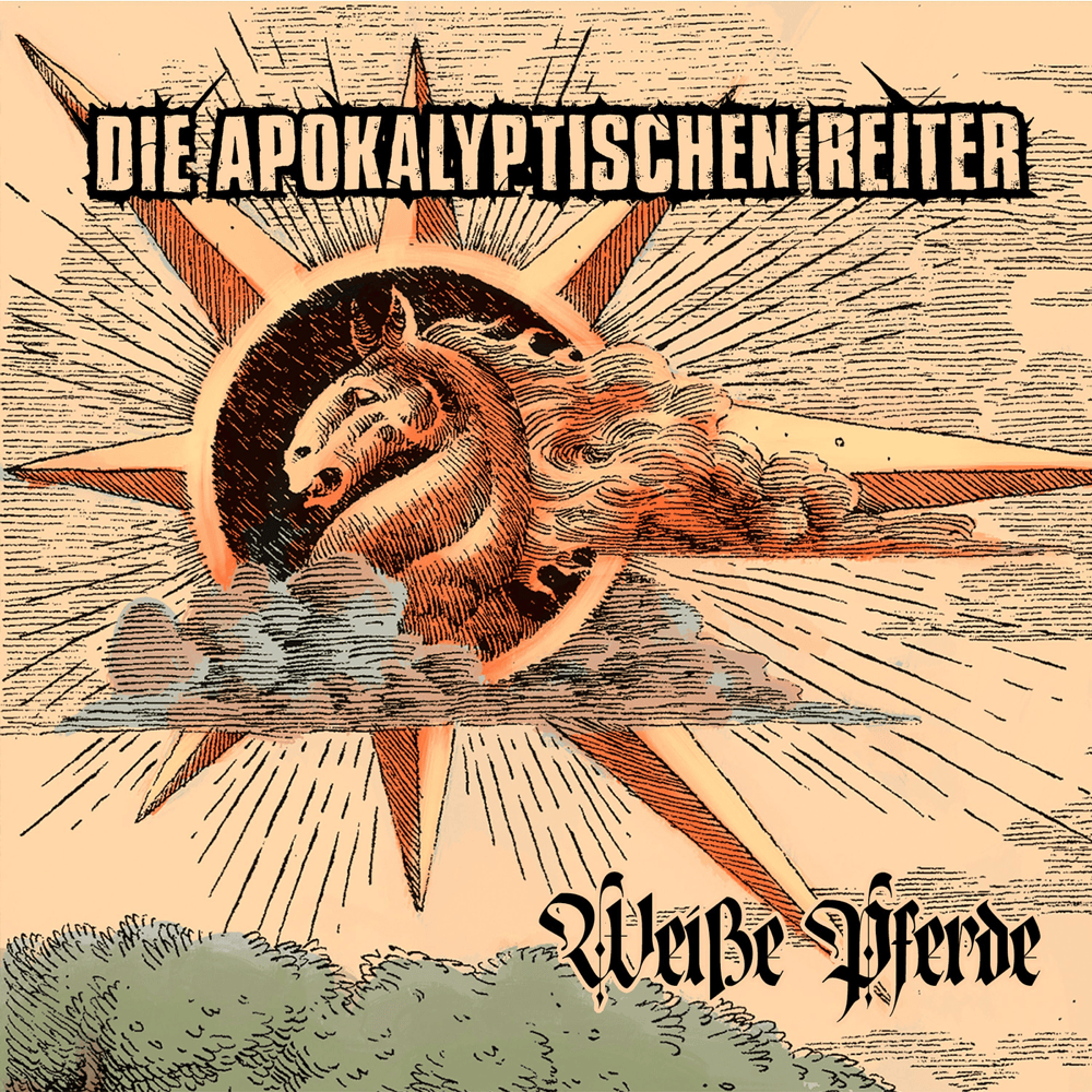 Album cover art for "Weiße Pferde" by Die Apokalyptischen Reiter