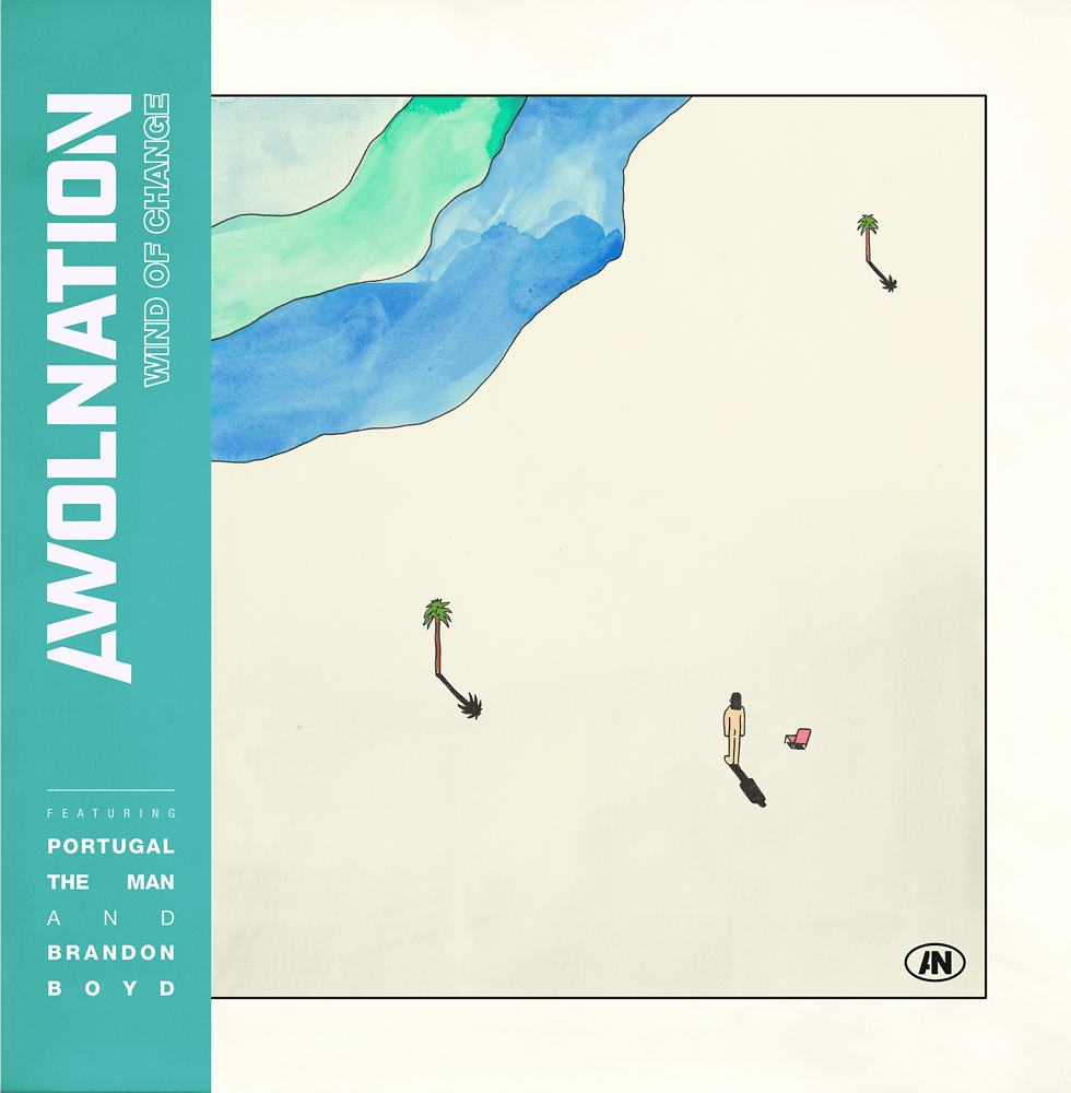 Album cover art for "Wind of Change" by AWOLNATION & Brandon Boyd & Portugal. The Man
