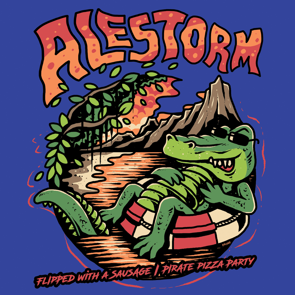 Album cover art for "Flipped With a Sausage" by Alestorm