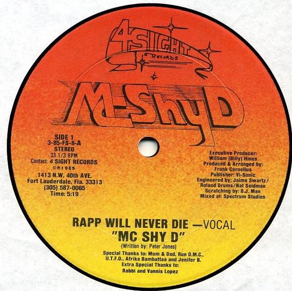 Rapp Will Never Die by MC Shy D