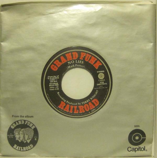 Album cover art for "No Lies" by Grand Funk Railroad