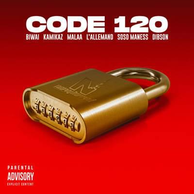 Album cover art for "Code 120" by Biwaï & Dibson & Soso Maness & L’Allemand & Malaa & Kamikaz