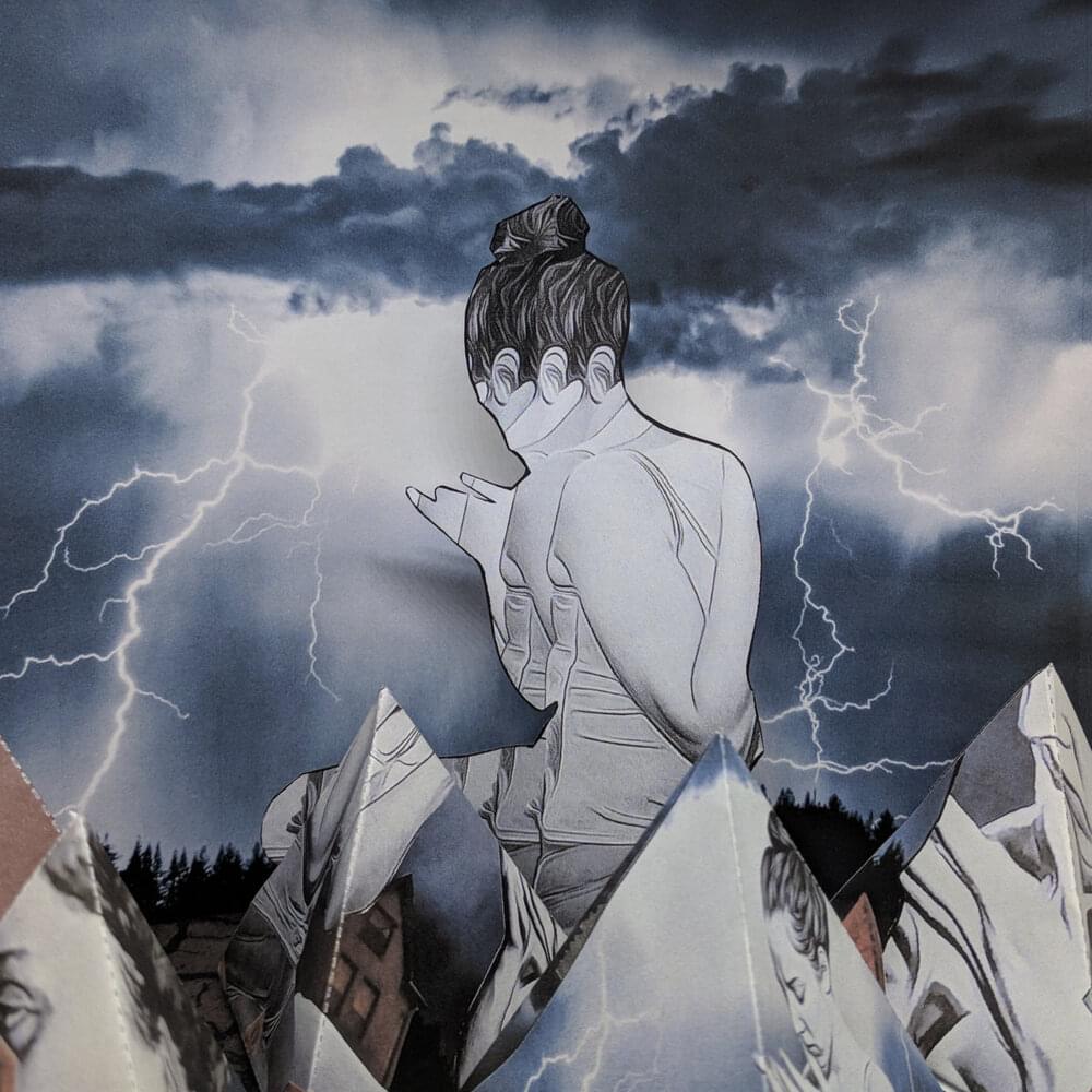 Album cover art for "Crazy Painted On Eyebrows Staring Out The Front Window Eating Hot Dog Buns" by Venetian Snares