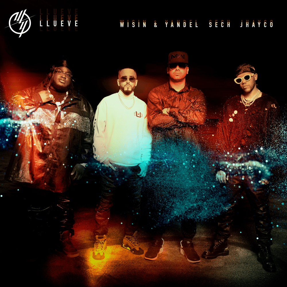 Album cover art for "Llueve" by Wisin & Yandel
