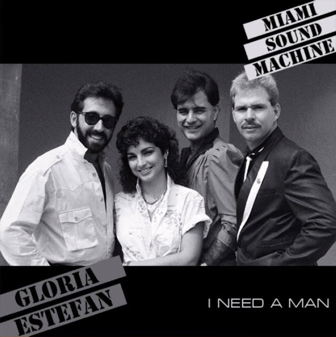 Album cover art for "I Need A Man" by Miami Sound Machine & Gloria Estefan