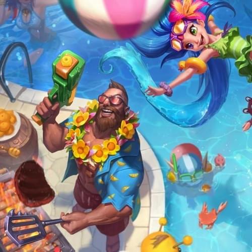 Album cover art for "Pool Party 2018" by League of Legends