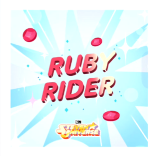 Album cover art for "Ruby Rider" by Steven Universe & Charlyne Yi