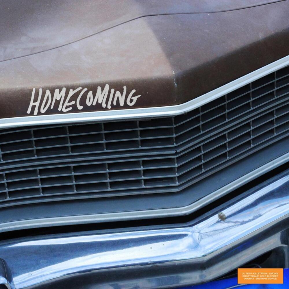 Album cover art for "Homecoming" by Killstation & JGRXXN & Brennan Savage & OmenXIII & Kold-Blooded & Ghostemane & Lil Peep