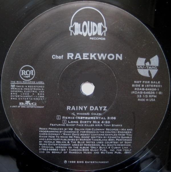 Album cover art for "Rainy Dayz (Remix)" by Ghostface Killah