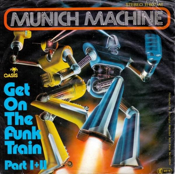 Album cover art for "Get On The Funk Train" by Munich Machine