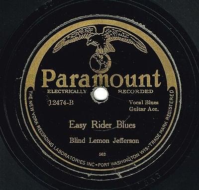 Album cover art for "Easy Rider Blues" by Blind Lemon Jefferson