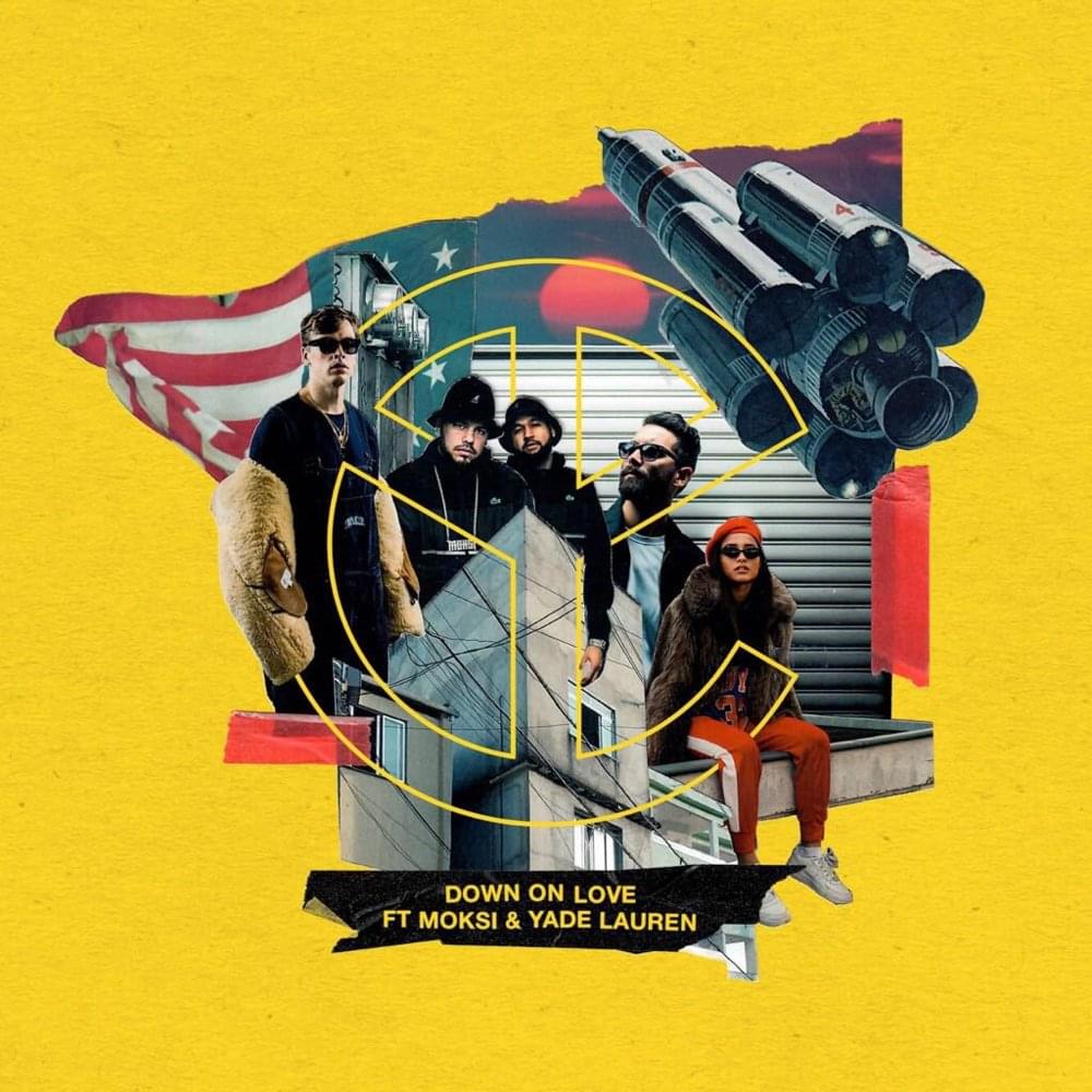 Album cover art for "Down on Love" by Yellow Claw & Yade Lauren & Moksi