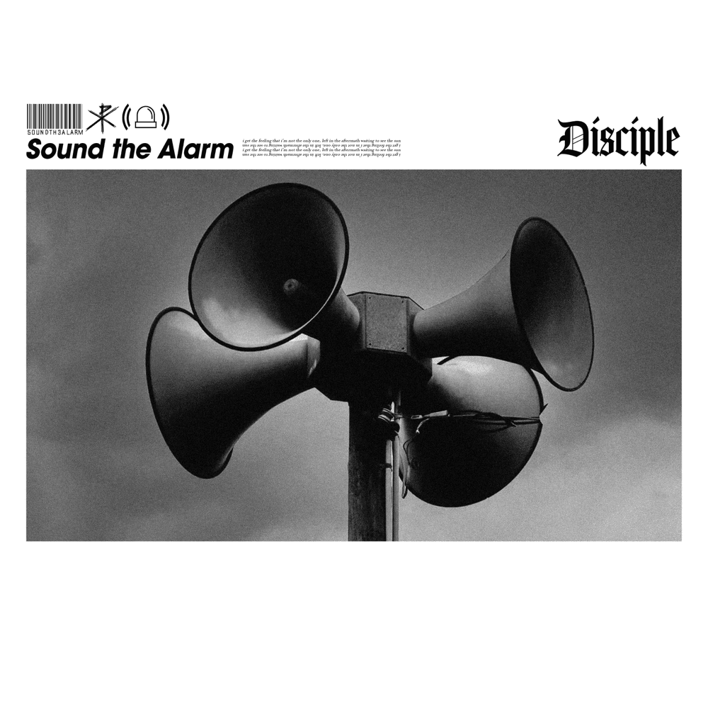 Album cover art for "Sound The Alarm" by Disciple