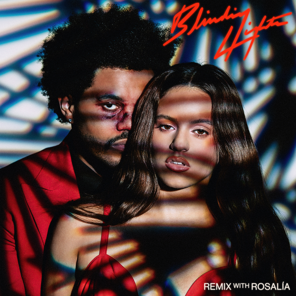 Album cover art for "Blinding Lights (Remix)" by The Weeknd