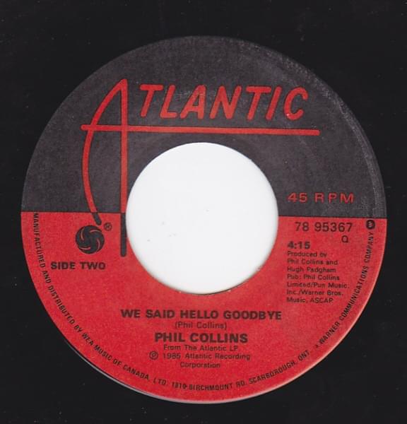 Album cover art for "We Said Hello Goodbye" by Phil Collins
