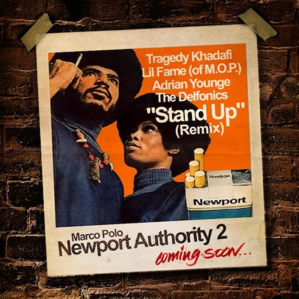 Album cover art for "Stand Up (Remix)" by Marco Polo & Adrian Younge & The Delfonics & Lil’ Fame & Tragedy Khadafi