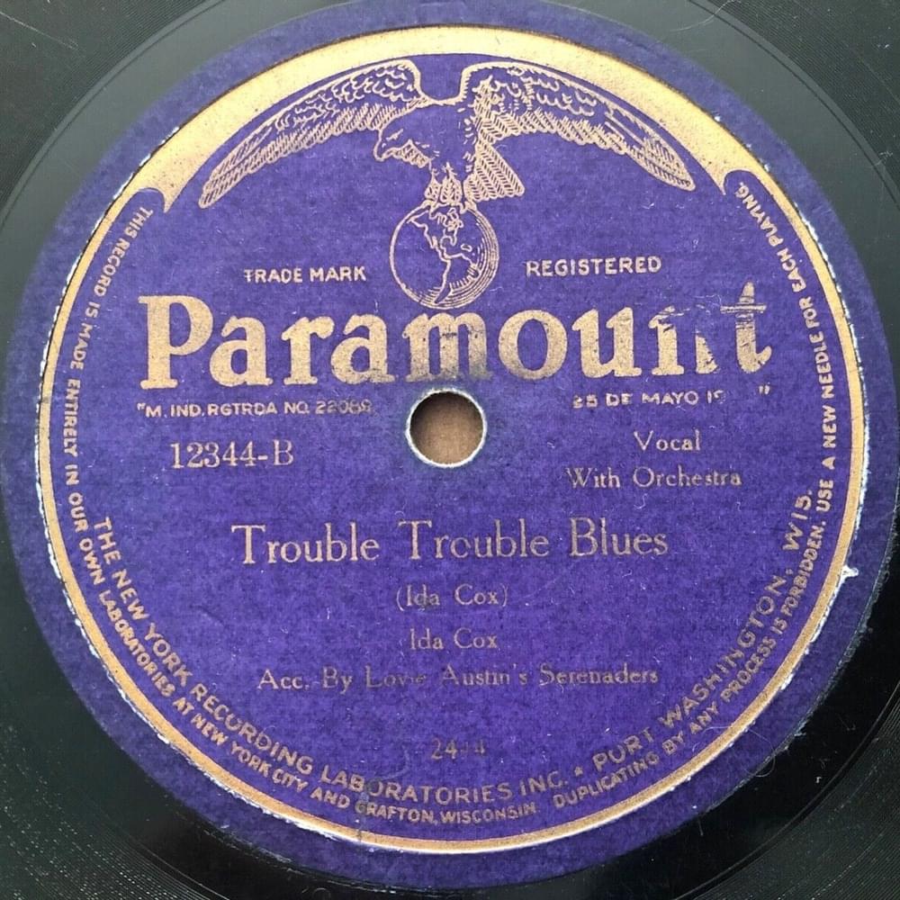 Album cover art for "Trouble Trouble Blues" by Ida Cox