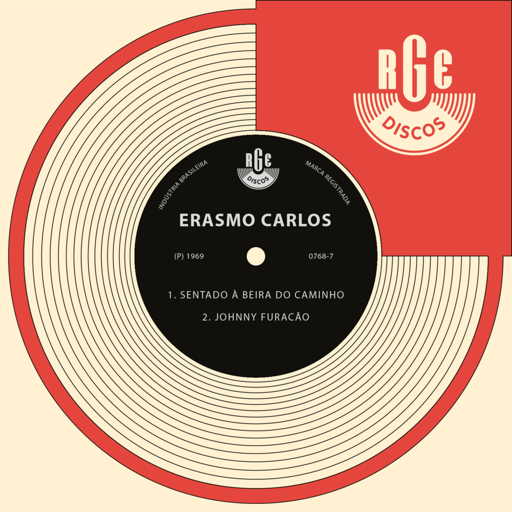 Album cover art for "Sentado � Beira do Caminho" by Erasmo Carlos
