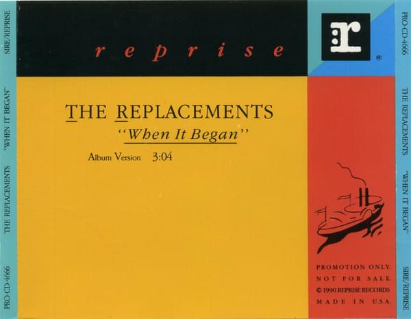 Album cover art for "When It Began" by The Replacements