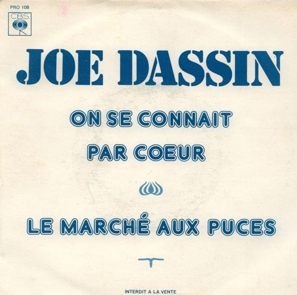 Album cover art for "On se connaît par cœur" by Joe Dassin