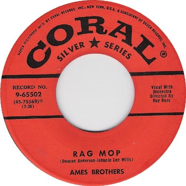 Album cover art for "Rag Mop" by The Ames Brothers