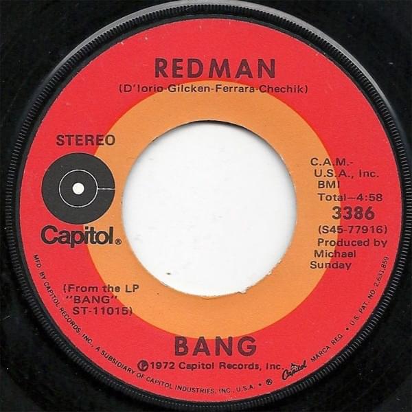 Album cover art for "Redman" by Bang (USA)