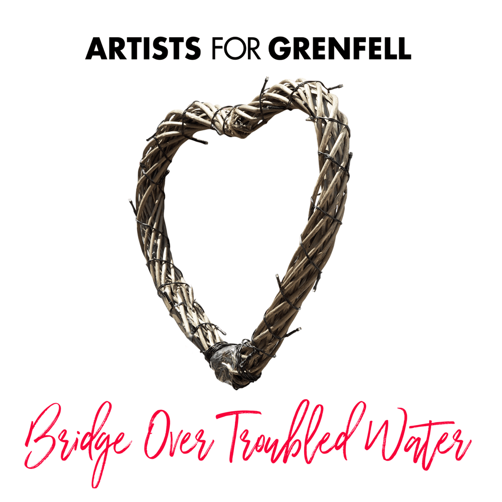 Album cover art for "Bridge Over Troubled Water" by NOW That’s What I Call Music! & Angel & Anne-Marie & Bastille & Brian May & Craig David & Deno & Donae’O & Dua Lipa & Ella Eyre & Ella Henderson & Emeli Sandé & Fleur East & Gareth Malone & Geri Halliwell & Gregory Porter & James Arthur & James Blunt & Jessie J & Jessie Ware & John Newman & Jorja Smith & Labrinth & Leona Lewis & Liam Payne & The London Community Gospel Choir & Louis Tomlinson & Louisa Johnson & Matt Goss & Matt Terry & Mr Eazi & Nathan Sykes & Nile Rodgers & Omar (UK) & Paloma Faith & RAY BLK & RAYE & Rita Ora & Robbie Williams & Shakka & Shane Filan & Stormzy & The Libertines & Reverend and The Makers & Stereophonics & The Who & Tokio Myers & Tom Grennan & Tony Hadley & Tulisa & WSTRN & 5 After Midnight