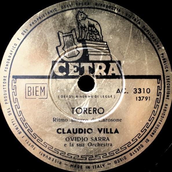 Album cover art for "Torero" by Claudio Villa