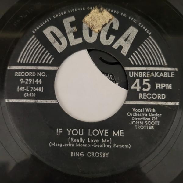 Album cover art for "If You Love Me (Really Love Me) (Hymne � lamour)" by Bing Crosby